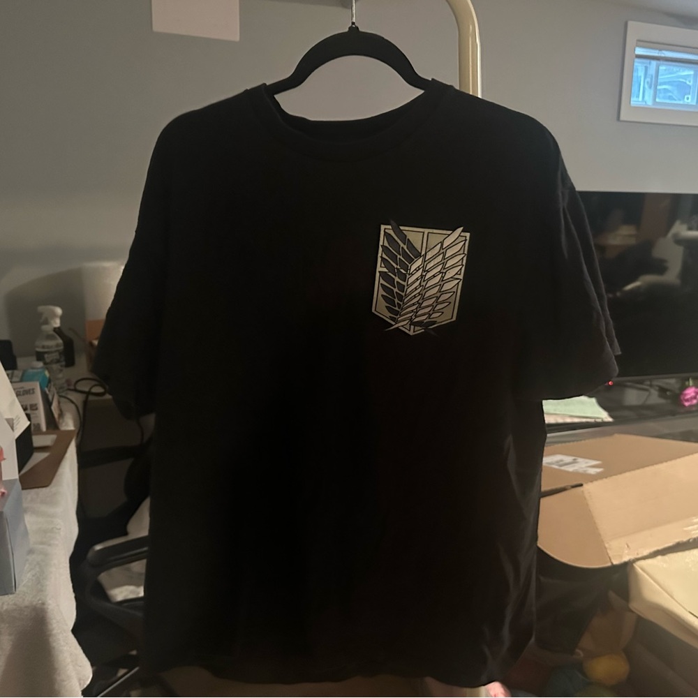 Attack on Titan Black Tee with White Graphic